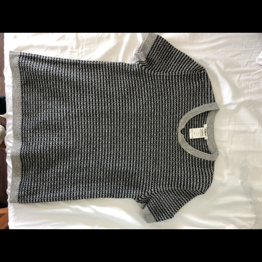 Chloe 100% wool short sleeve sweater